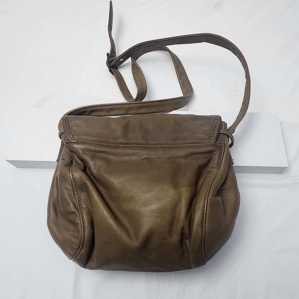 Vintage‎ Stone Mountain Taupe Leather Crossbody Shoulder Bag Classic Casual - Picture 4 of 12